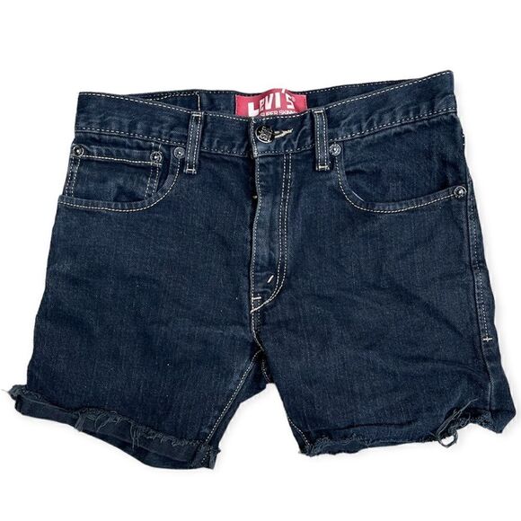 LEVI’S URBAN OUTFITTERS CUTOFF DENIM SHORTS INDIGO BLUE WAIST 28 - Picture 2 of 10